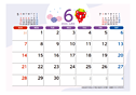 コーすけカレンダー　2026年6月