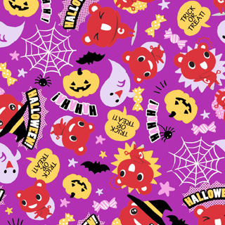 アメコミ風ハロウィーン（パープル）