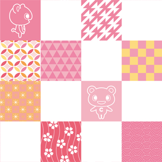 格子柄（ピンク）